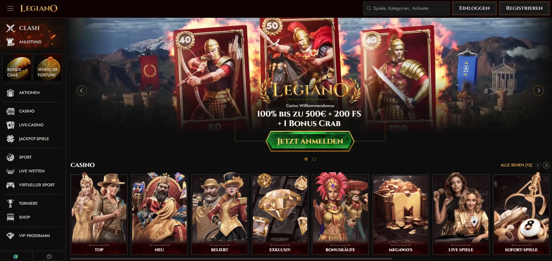 Legiano Casino Gesamtübersicht